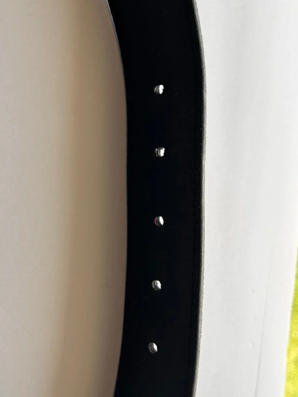 Black Beaded Belt Geometric Pattern Yellow Gray Unisex Faux Leather